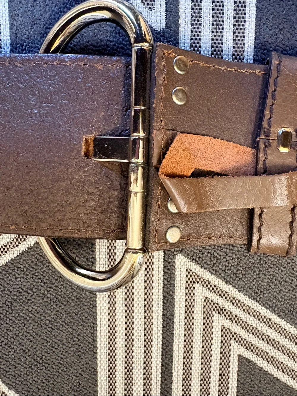 Banana Republic Taupe Brown Leather Belt Size S Made in Italy